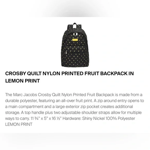 Authentic Marc Jacobs Backpack - Picture 8 of 8